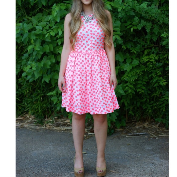 J. Crew Dresses & Skirts - 🆕 J Crew neon pink floral embroider racer dress